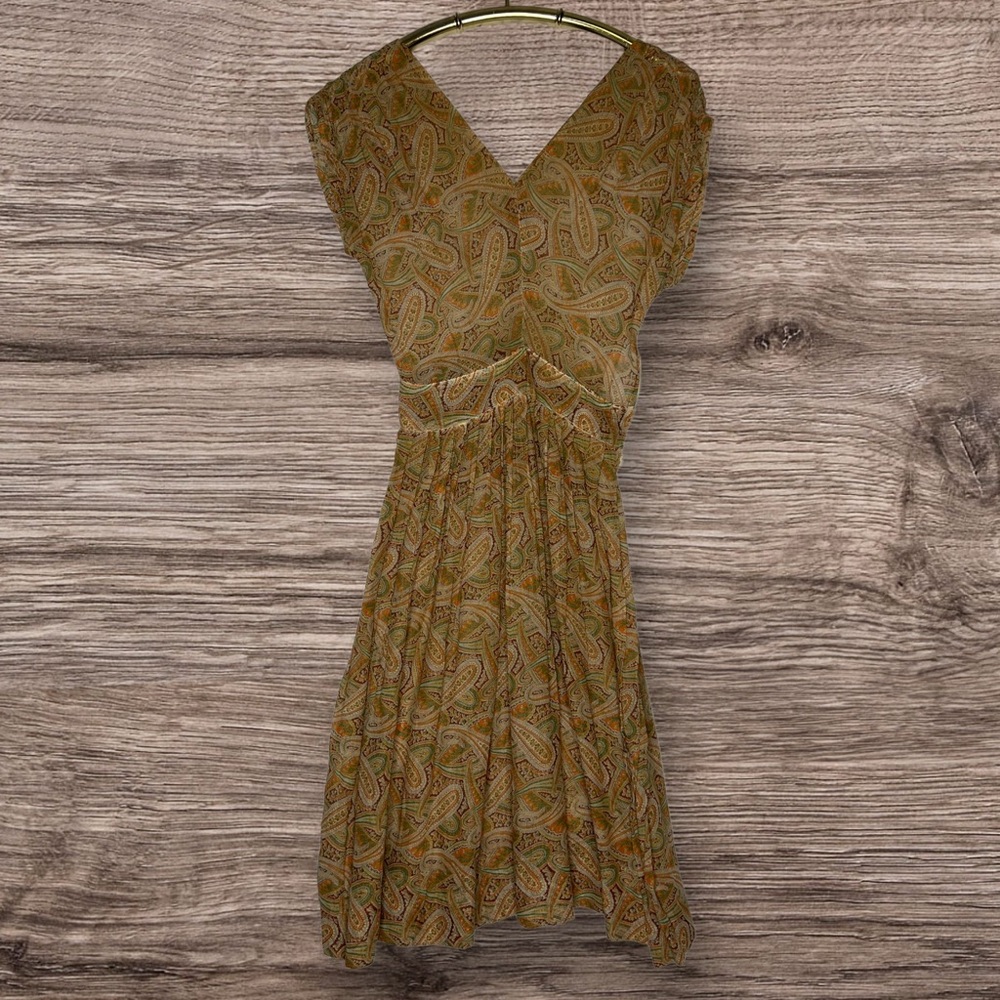 Delicate Vintage Sheer Dress with Paisley Pattern NEEDS NEW ZIPPER